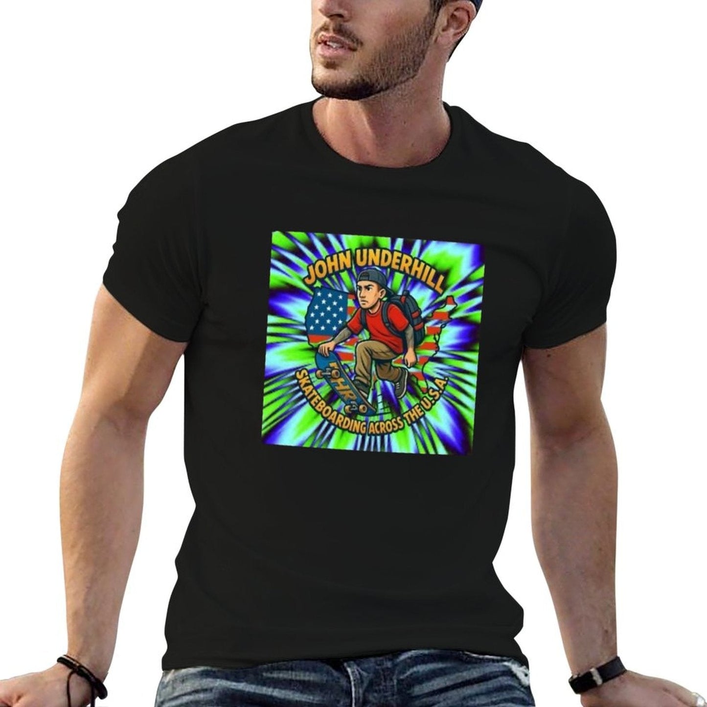 Skateboarding Across America  Tagless Design T-Shirt