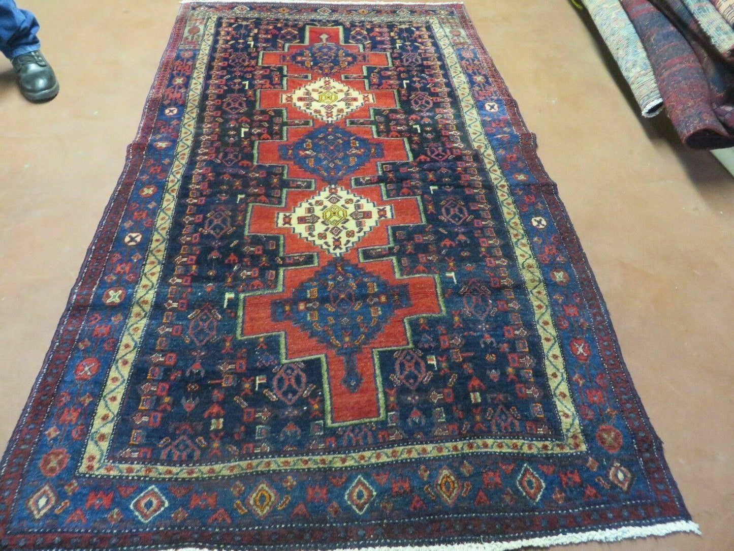 4' X 7' Antique Handmade Turkish Wool Rug Nice # 638