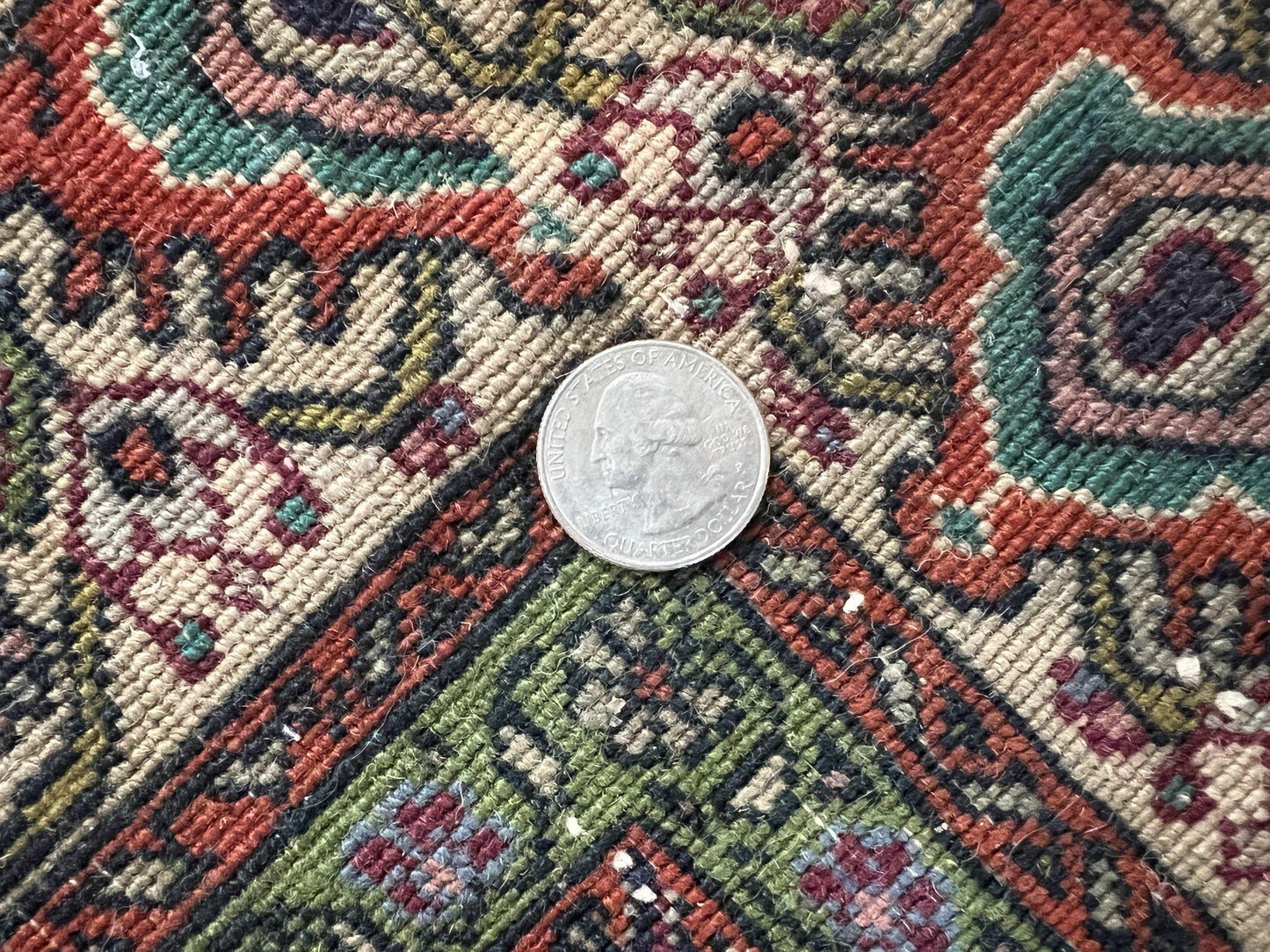 Antique Persian Bijar Rug 5x7, Allover Pattern, Hand Knotted Vintage Wool Tribal Oriental Carpet, Bidjar Rug, Red and Cream 5 x 7 ft, Handmade Rug