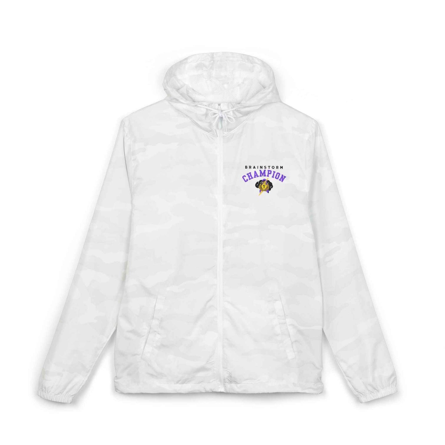 Brainstorm Champion Lightweight Windbreaker – White Camo Rain Jacket