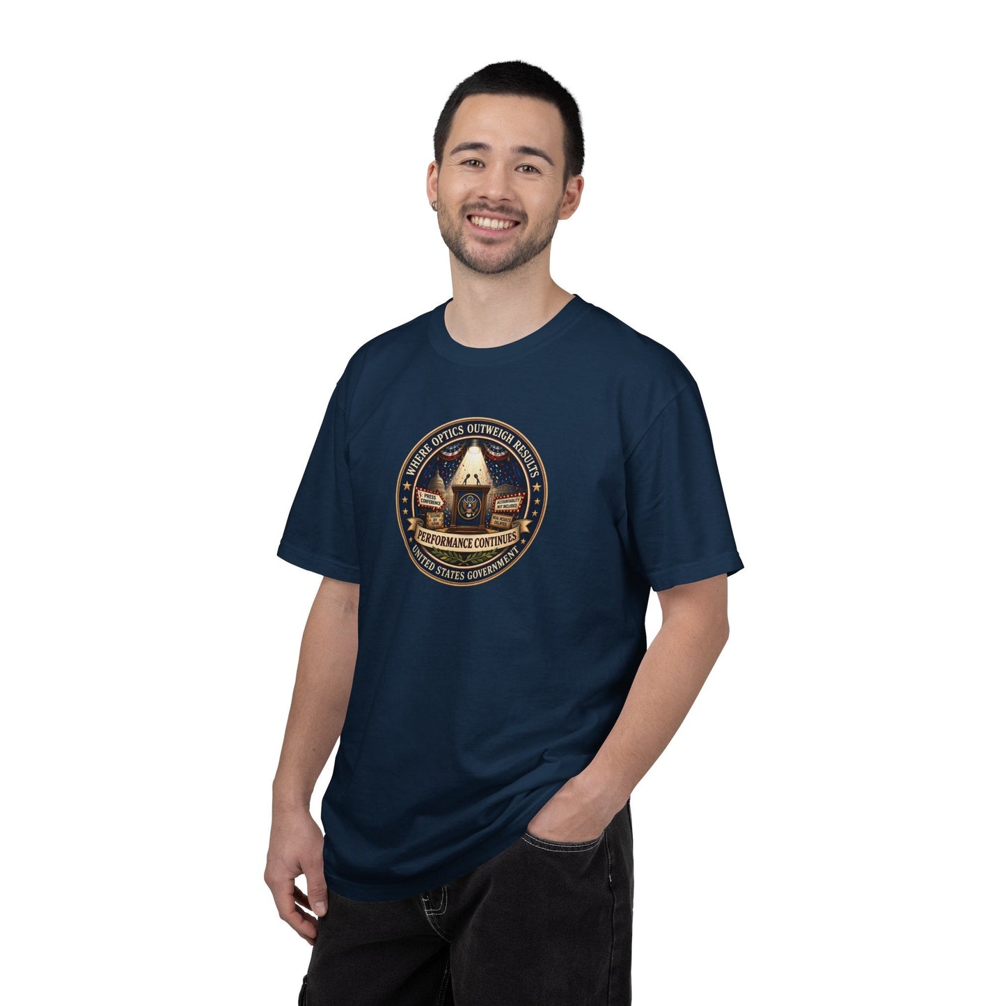 Where Optics Outweigh Results Graphic T-Shirt – Performance Continues Seal Tee