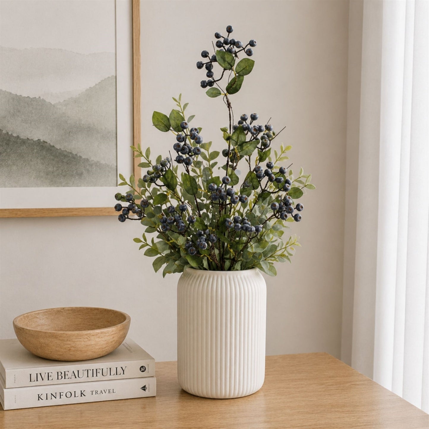 Blue Berry Foliage Spray (Set of 2)