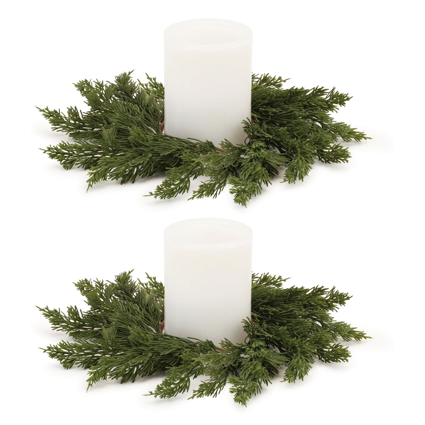 Pine Candle Ring (Set of 2)