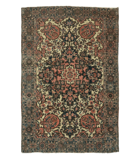 4' X 6' Antique Ultra Fine Handmade India Floral Oriental Wool Rug Carpet Nice