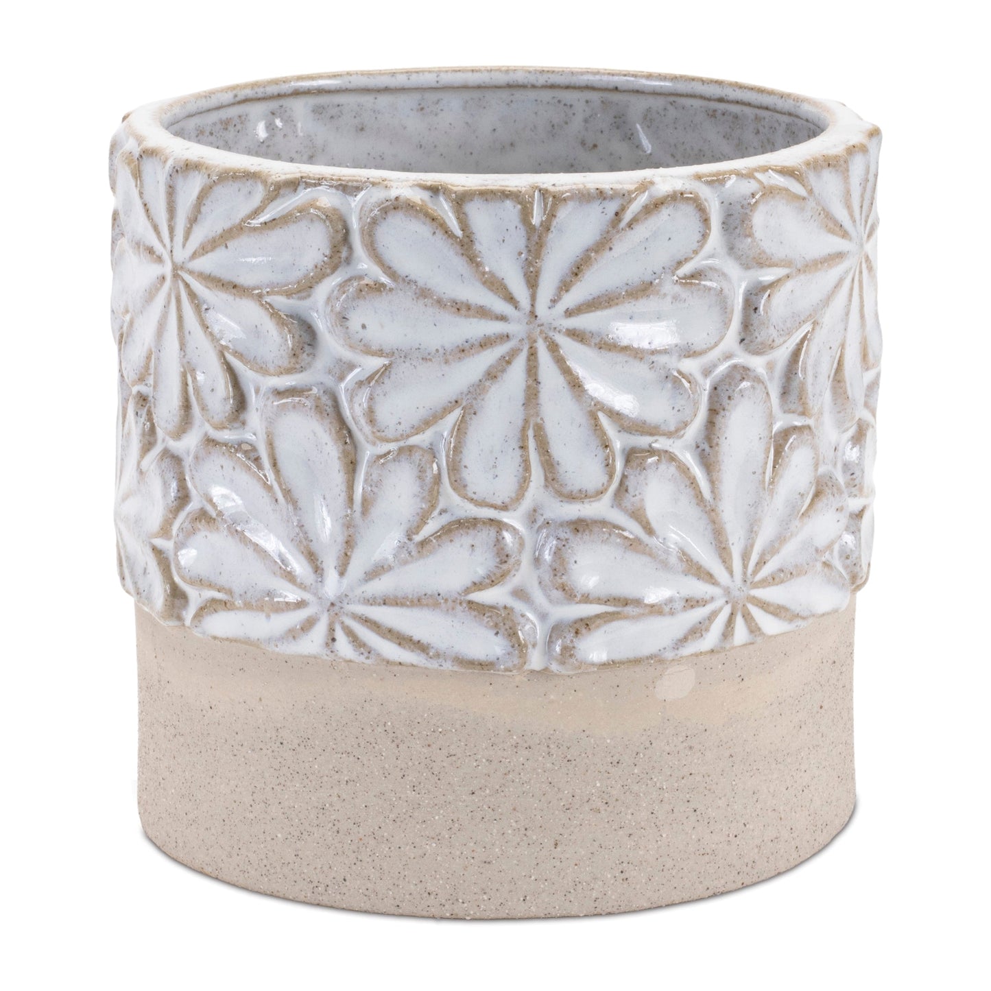 Ceramic Floral Planter (Set of 2)