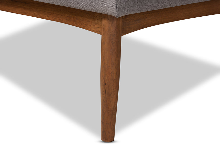 Baxton Studio Arvid Mid-Century Modern Gray Fabric Upholstered 5-Piece Wood Dining Nook Set
