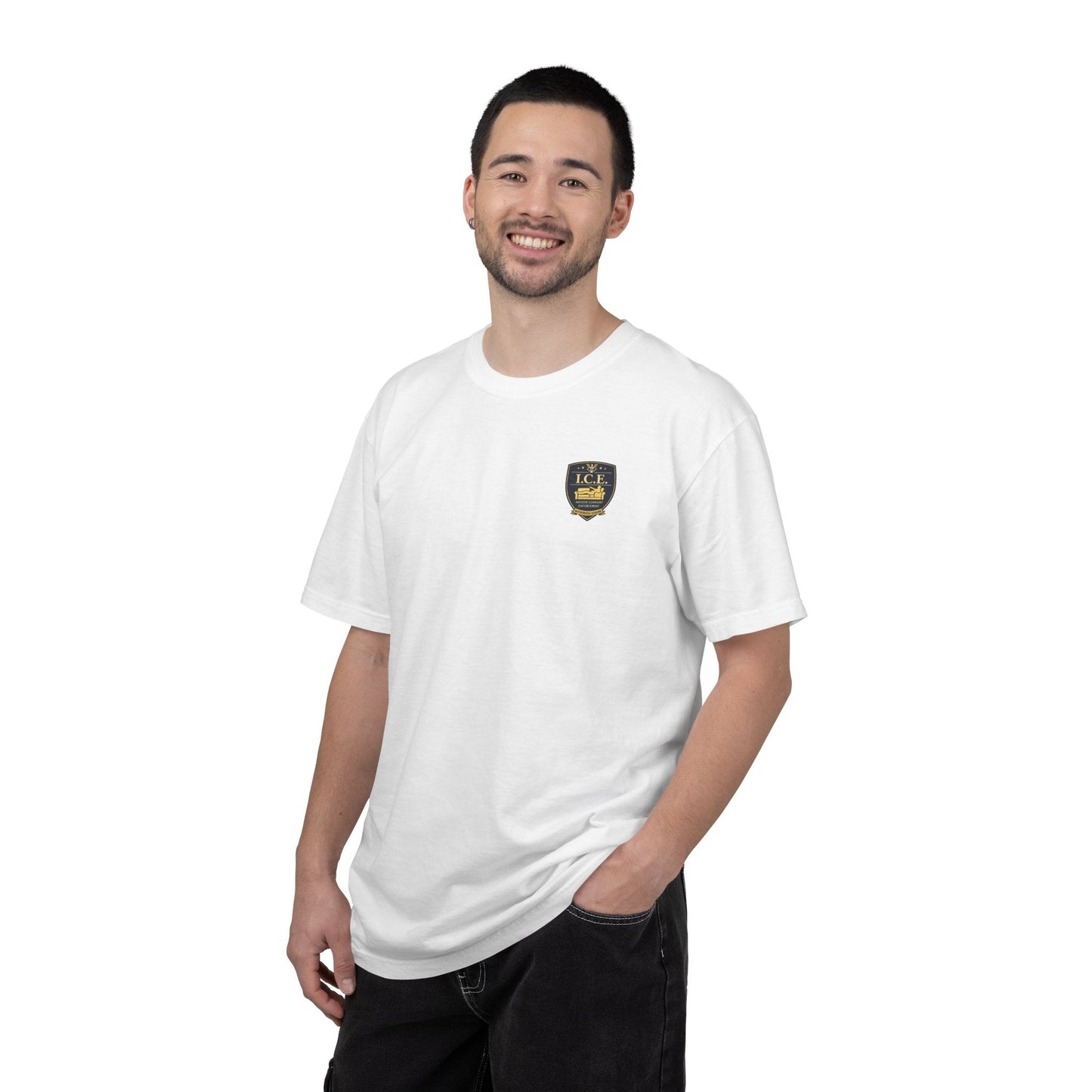 I.C.E. Badge T-Shirt | Institute of Cozy Excellence Parody Tee