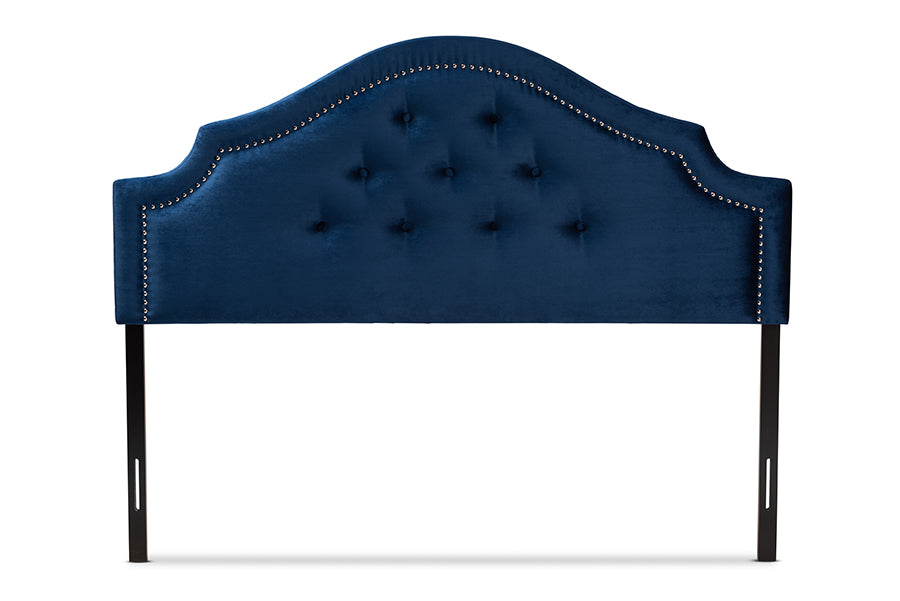 Baxton Studio Cora Modern and Contemporary Royal Blue Velvet Fabric Upholstered King Size Headboard