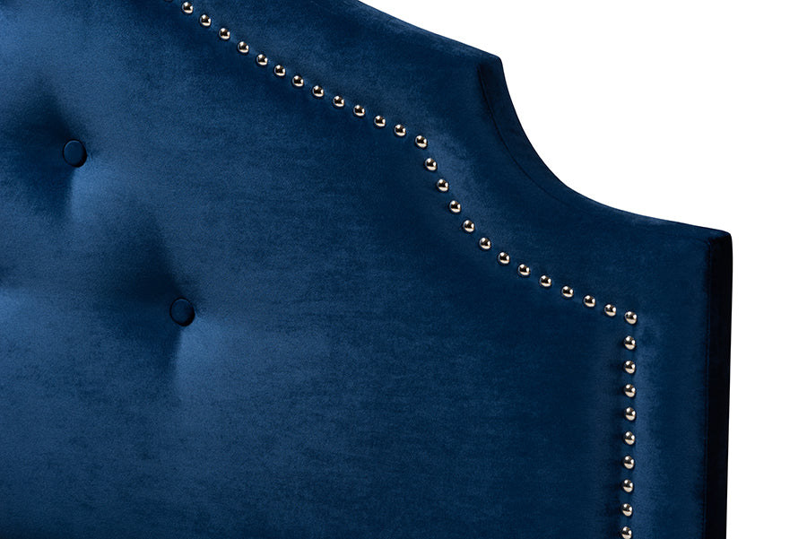 Baxton Studio Cora Modern and Contemporary Royal Blue Velvet Fabric Upholstered Full Size Headboard