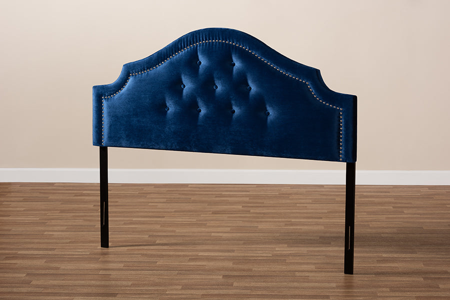 Baxton Studio Cora Modern and Contemporary Royal Blue Velvet Fabric Upholstered Full Size Headboard