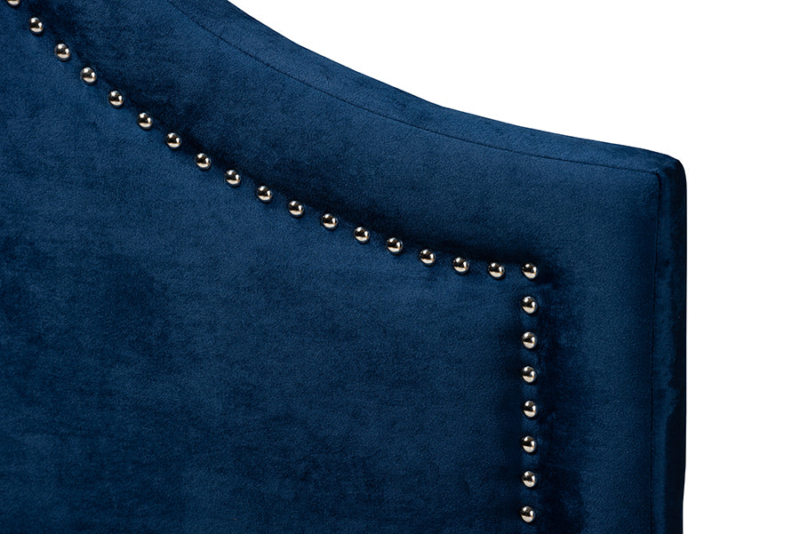 Baxton Studio Rita Modern and Contemporary Navy Blue Velvet Fabric Upholstered Full Size Headboard