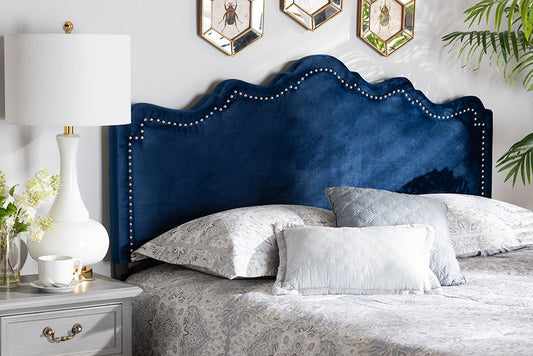 Baxton Studio Nadeen Modern and Contemporary Royal Blue Velvet Fabric Upholstered King Size Headboard