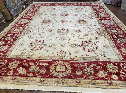 9x12 Rug, Peshawar Rug, Room Sized Rug, Pakistani Rug, Oushak Rug, Vintage Rug, Dining Room Rug, 9x12 Area Rugs, Neutral Rug, Nursery Decor