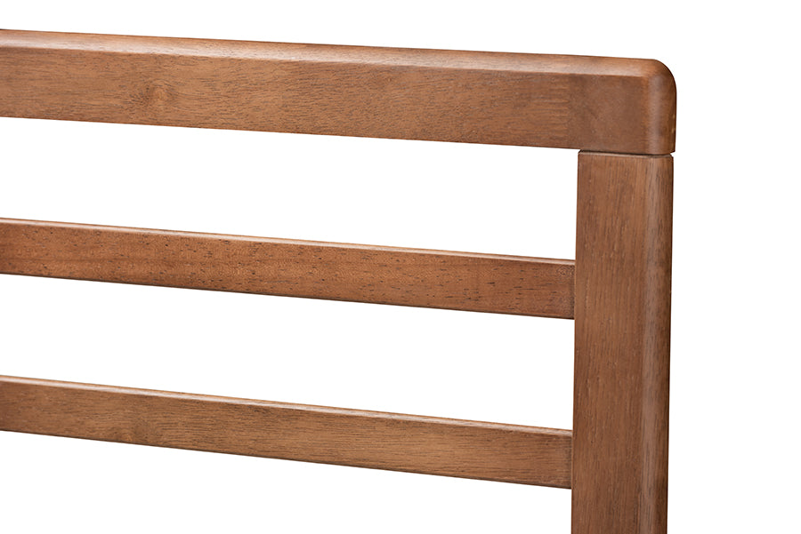 Baxton Studio Calisto Mid-Century Modern Walnut Brown Finished Wood King Size Platform Bed