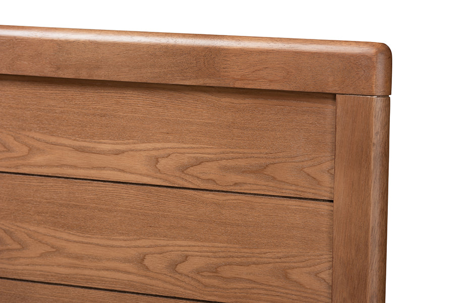 Baxton Studio Artemis Mid-Century Modern Walnut Brown Finished Wood Queen Size Platform Bed