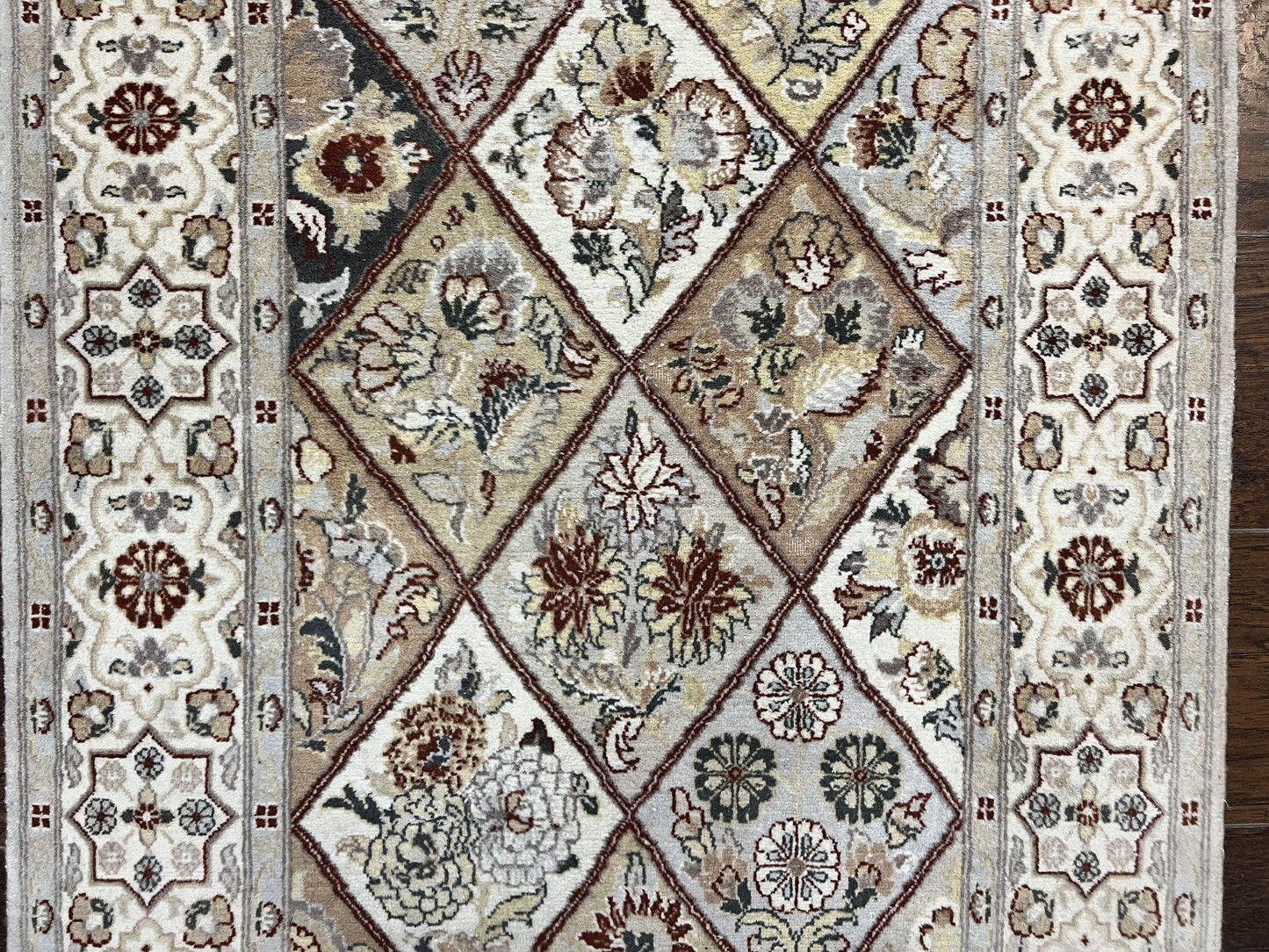 Pak Persiann Runner Rug 2.7 x 12, Handmade Wool Vintage Hallway Rug, Panel Design
