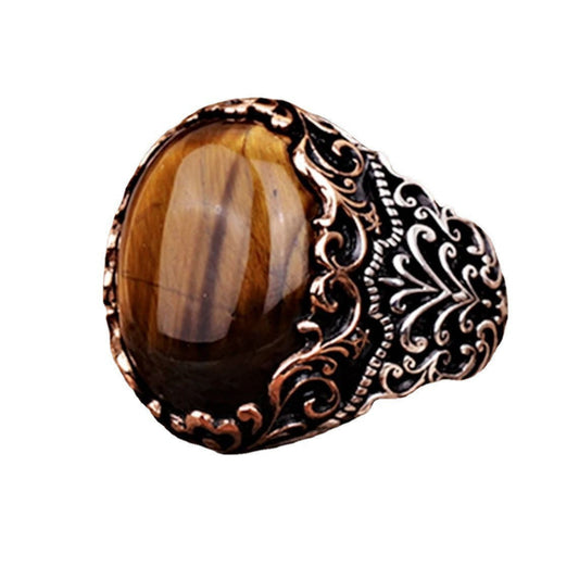 Tiger Glyph Stone Ring