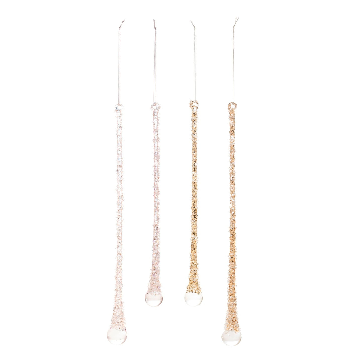 Glitter Drop Ornaments Ð Set of 24