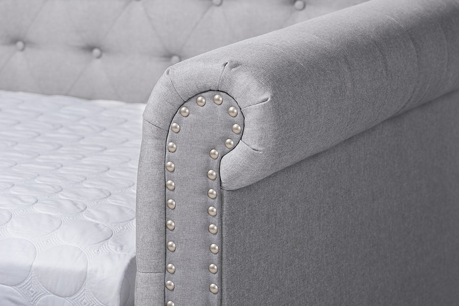 Baxton Studio Mabelle Modern and Contemporary Gray Fabric Upholstered Full Size Daybed