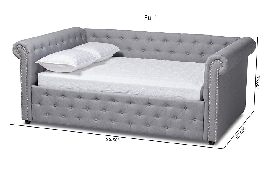 Baxton Studio Mabelle Modern and Contemporary Gray Fabric Upholstered Full Size Daybed