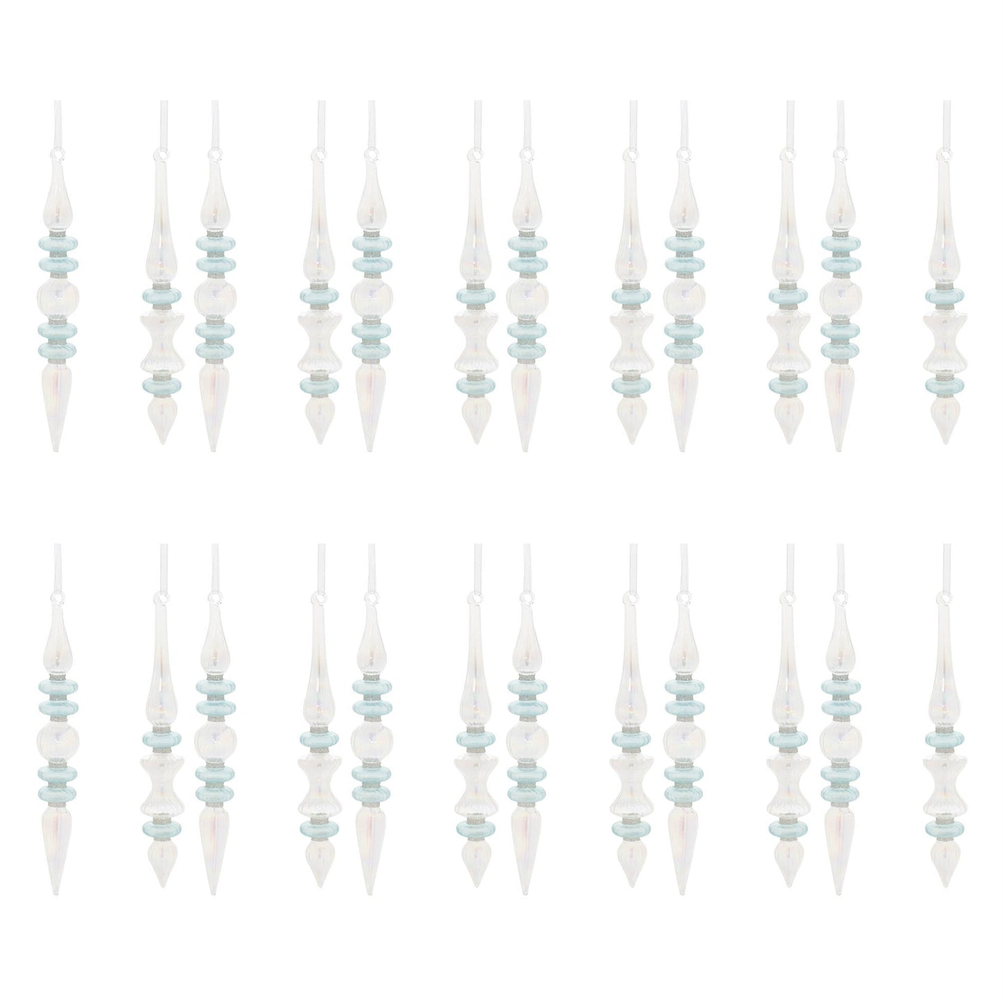 Iridescent Finial Drop Ornament (Set of 24)