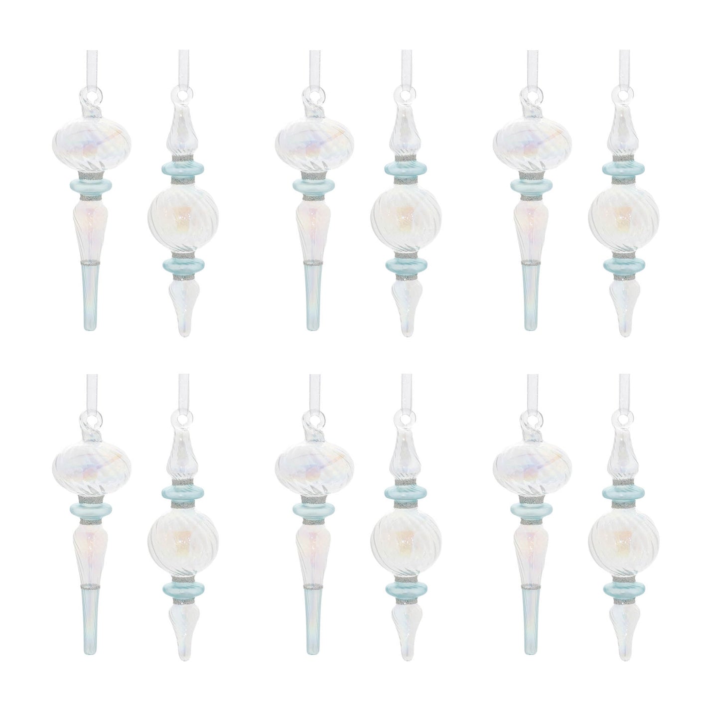 Iridescent Finial Drop Ornament (Set of 12)