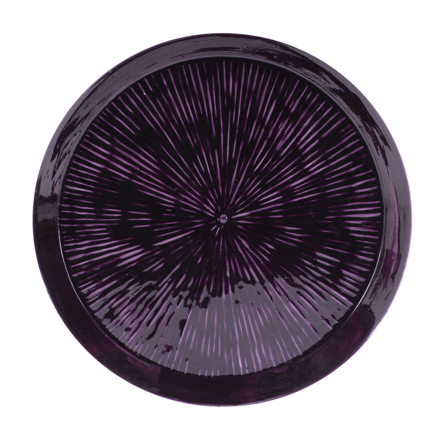 Round Etched Metal Tray 13.5"D