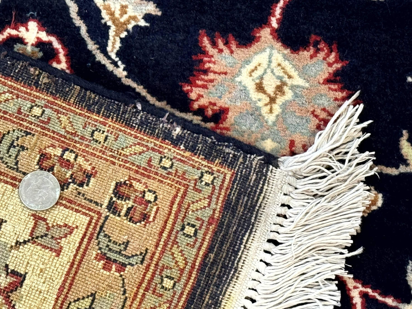 Navy Blue Pak Persian Rug 6x10, Floral Medallion, Traditional Persian Area Rug, Fine 240 KPSI