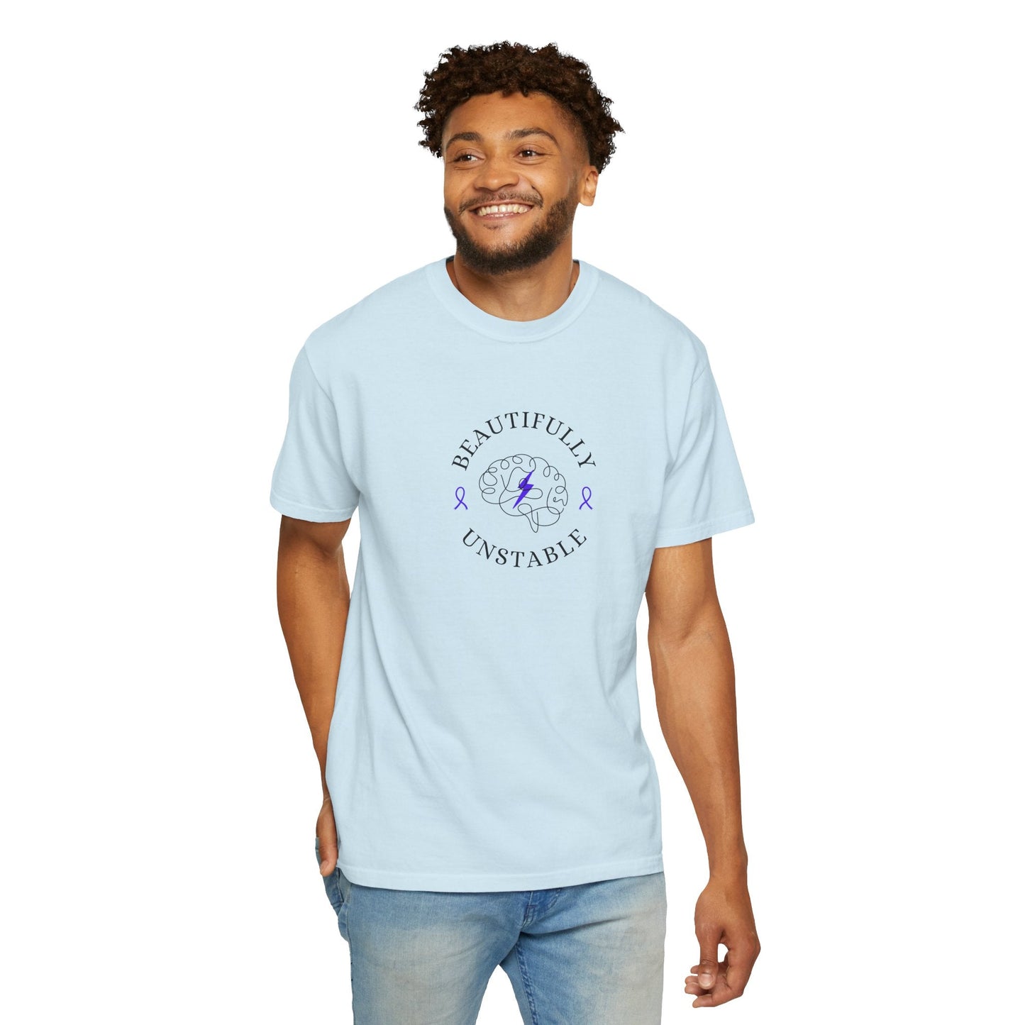 Beautifully Unstable Unisex T-Shirt – Epilepsy Awareness Purple Ribbon Tee