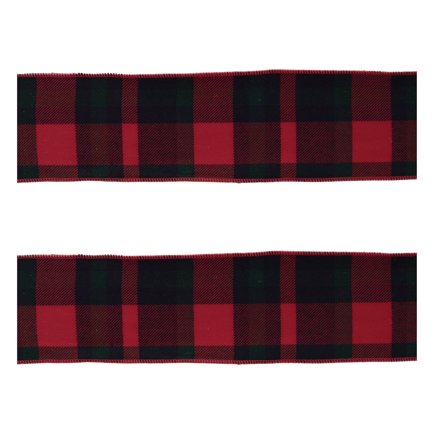 Red and Black Plaid Wired Ribbon (Set of 2)