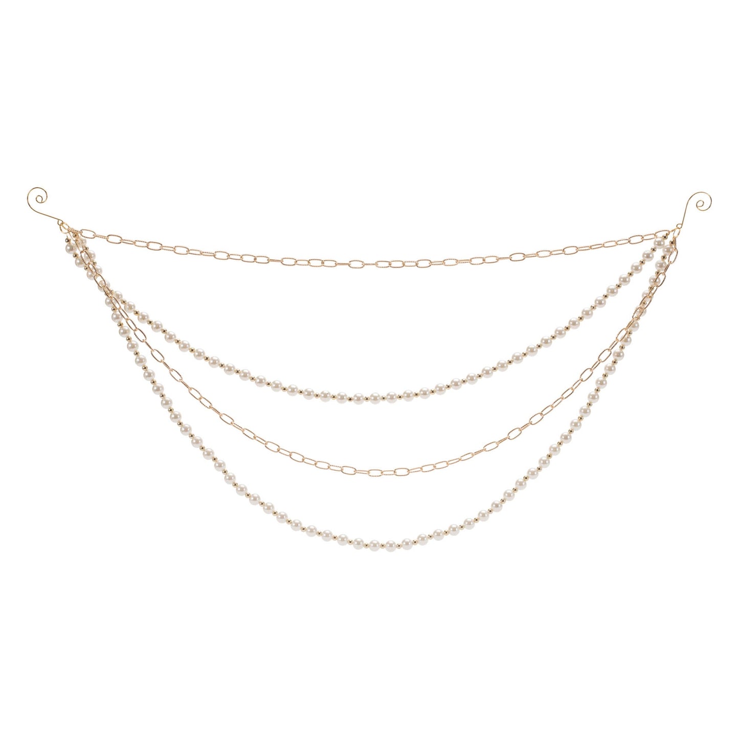 Pearl Bead and Chain Link Garland (Set of 2)