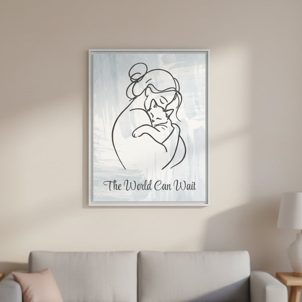 The World Can Wait Cat Canvas Print