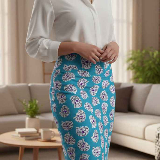 Brain & Lightning Pencil Skirt — Quiet Power Edition