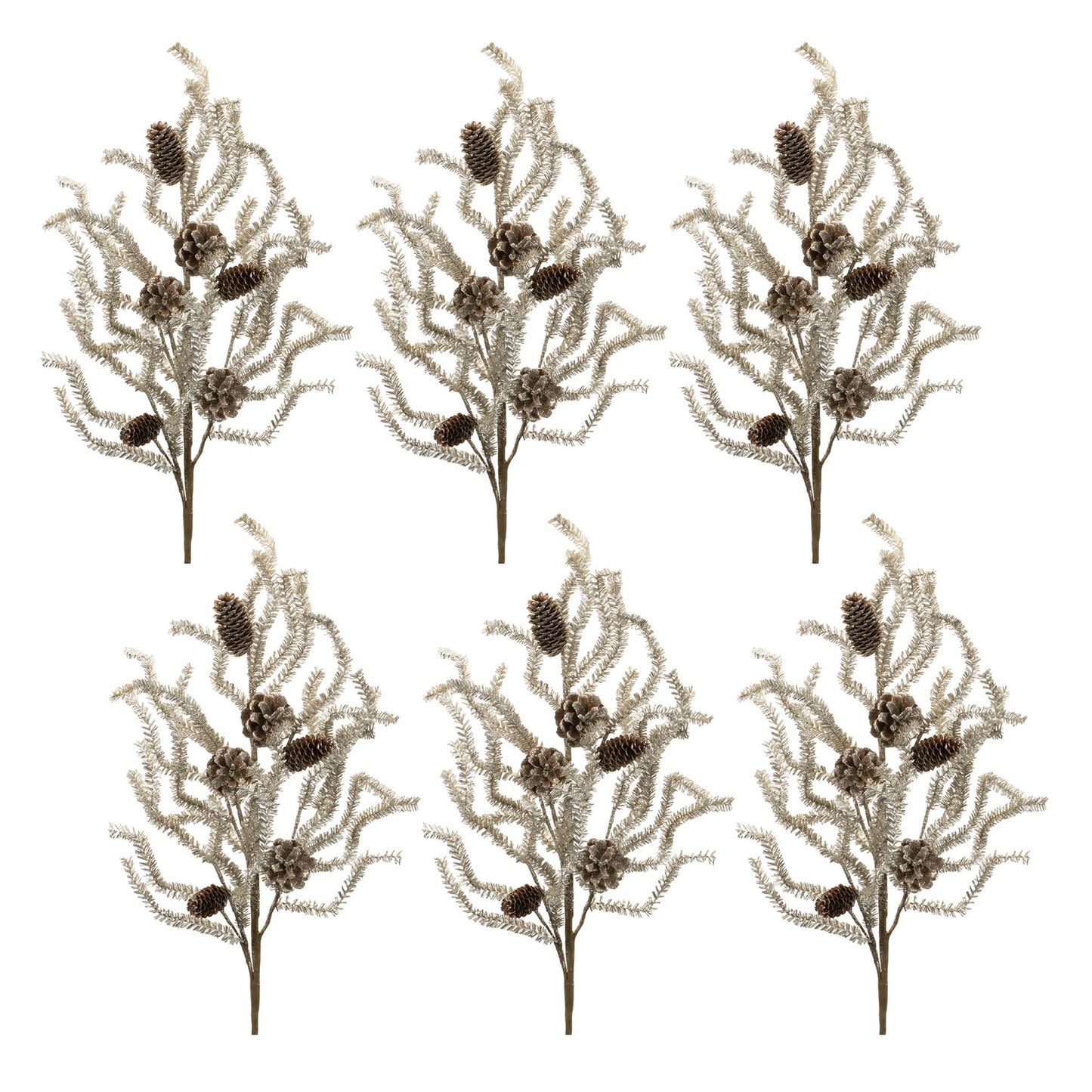 Tinsel Pine Spray (Set of 6)