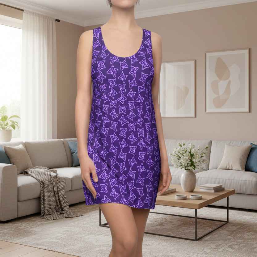 Purple Butterfly Racerback Dress – Epilepsy Awareness Lightweight Athletic Dress