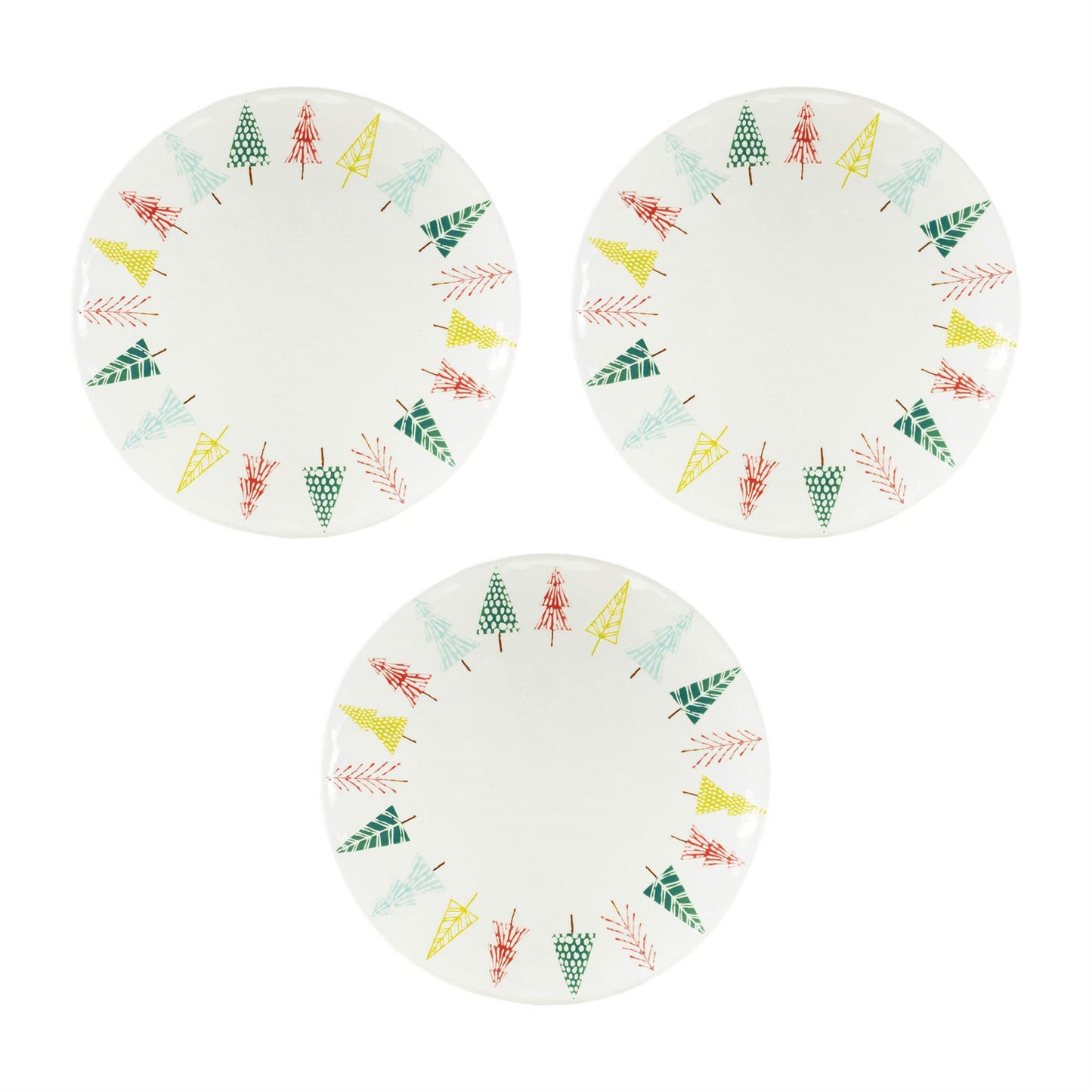 Ceramic Pine Tree Print Platter (Set of 3)
