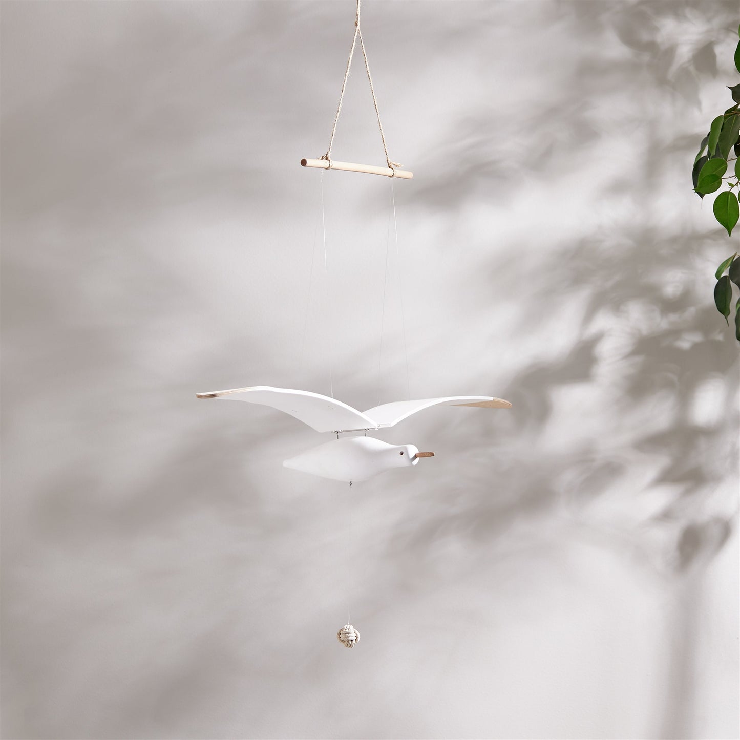 Hanging Wood Sea Bird Decor 37"H