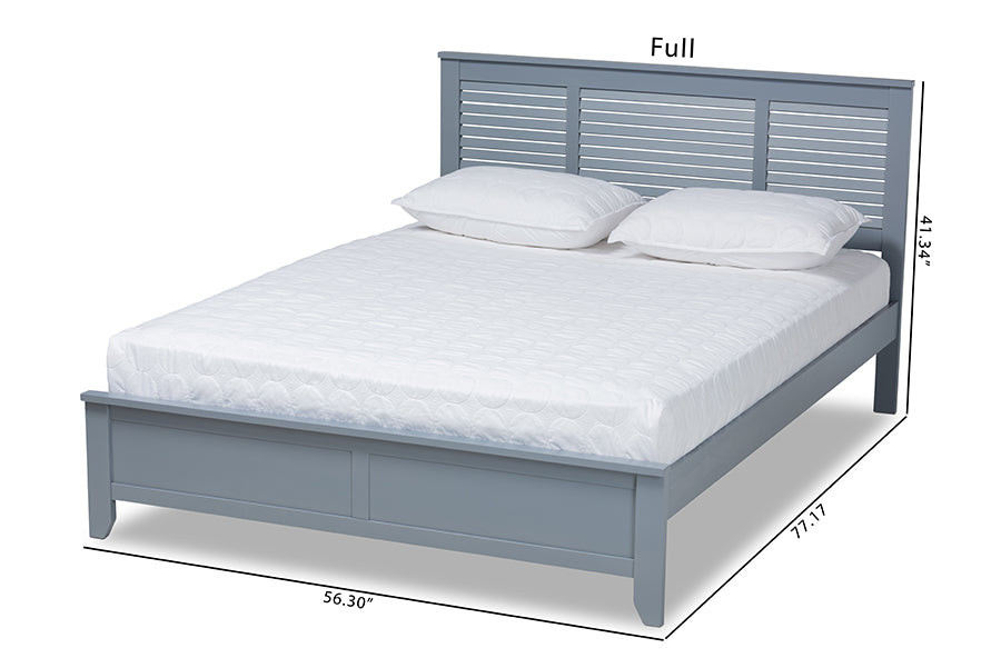 Baxton Studio Adela Modern and Contemporary Grey Finished Wood Queen Size Platform Bed