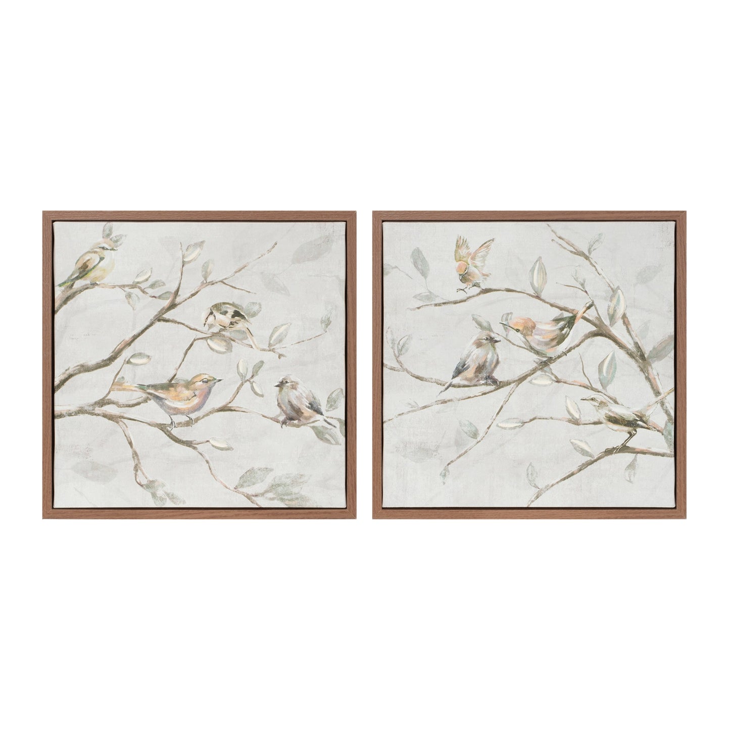 Framed Birds on Branches Canvas Art (Set of 2)