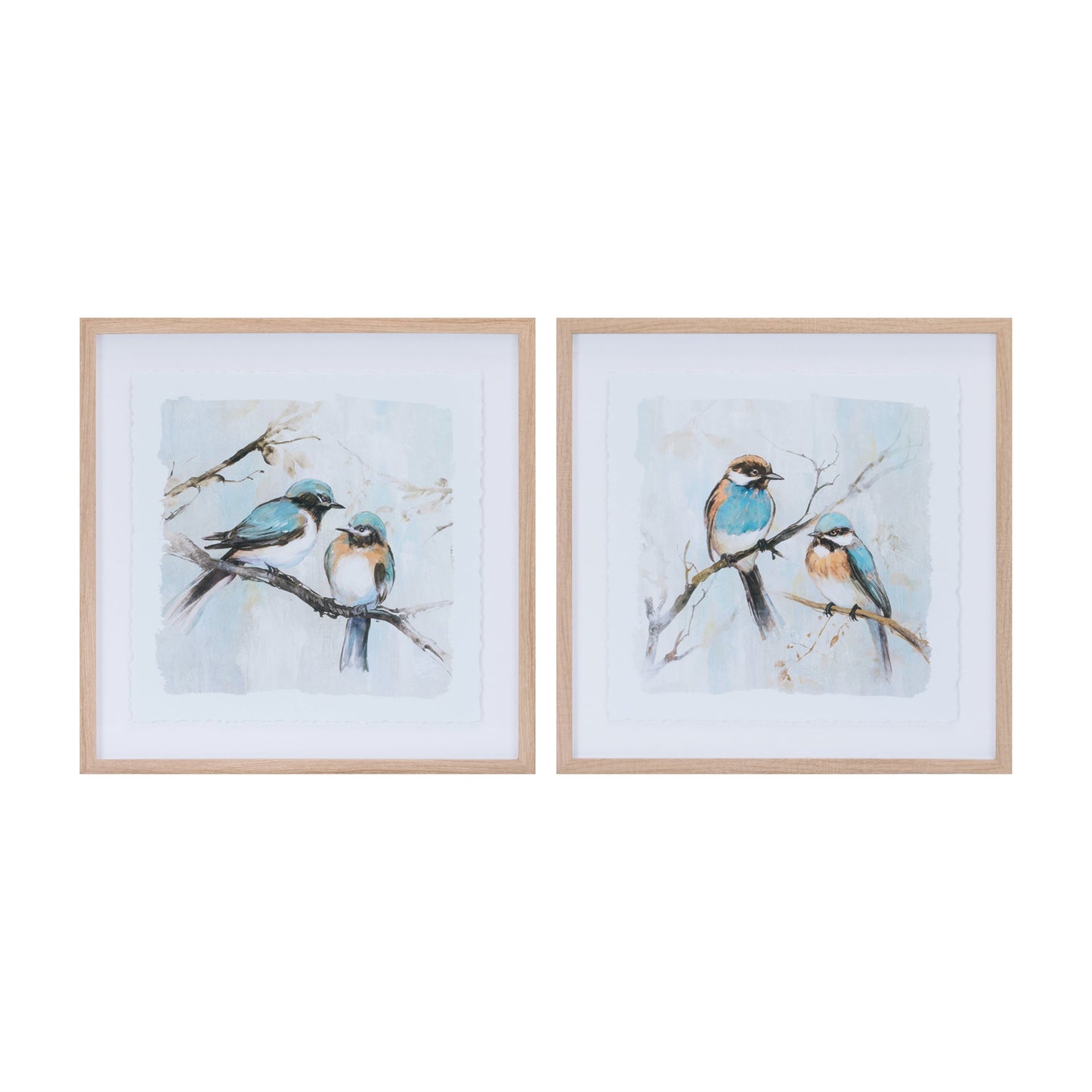 Framed Bird Couple Wall Print (Set of 2)