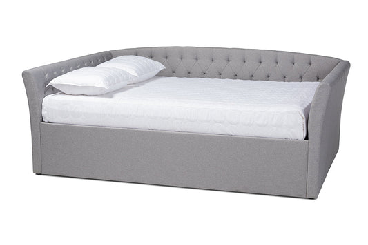 Baxton Studio Delora Modern and Contemporary Light Grey Fabric Upholstered Queen Size Daybed