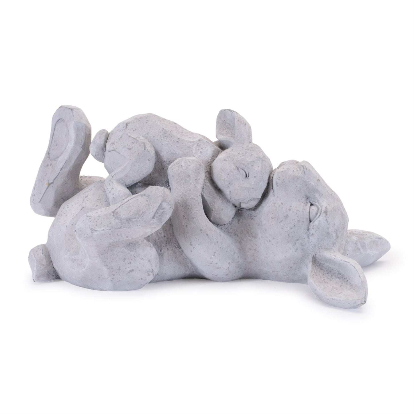 Laying Rabbit with Baby Bunny Figurine (Set of 2)