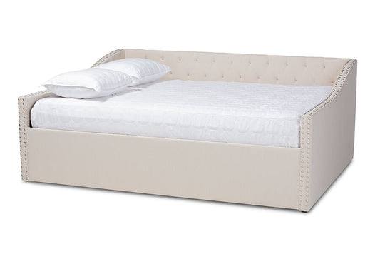 Baxton Studio Haylie Modern and Contemporary Beige Fabric Upholstered Full Size Daybed