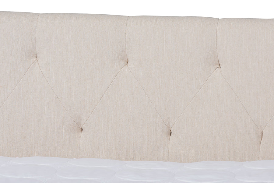 Baxton Studio Haylie Modern and Contemporary Beige Fabric Upholstered Full Size Daybed