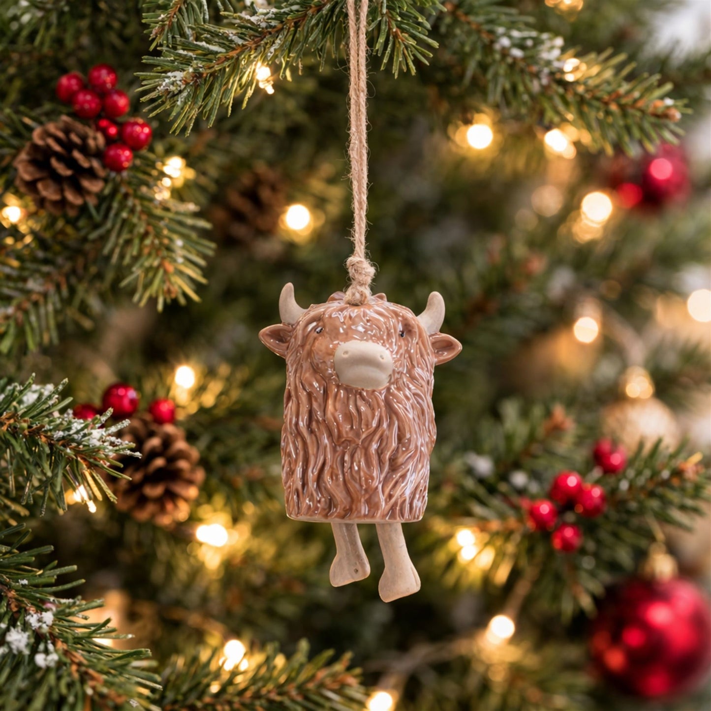 Highland Cow Ornament Set of 8