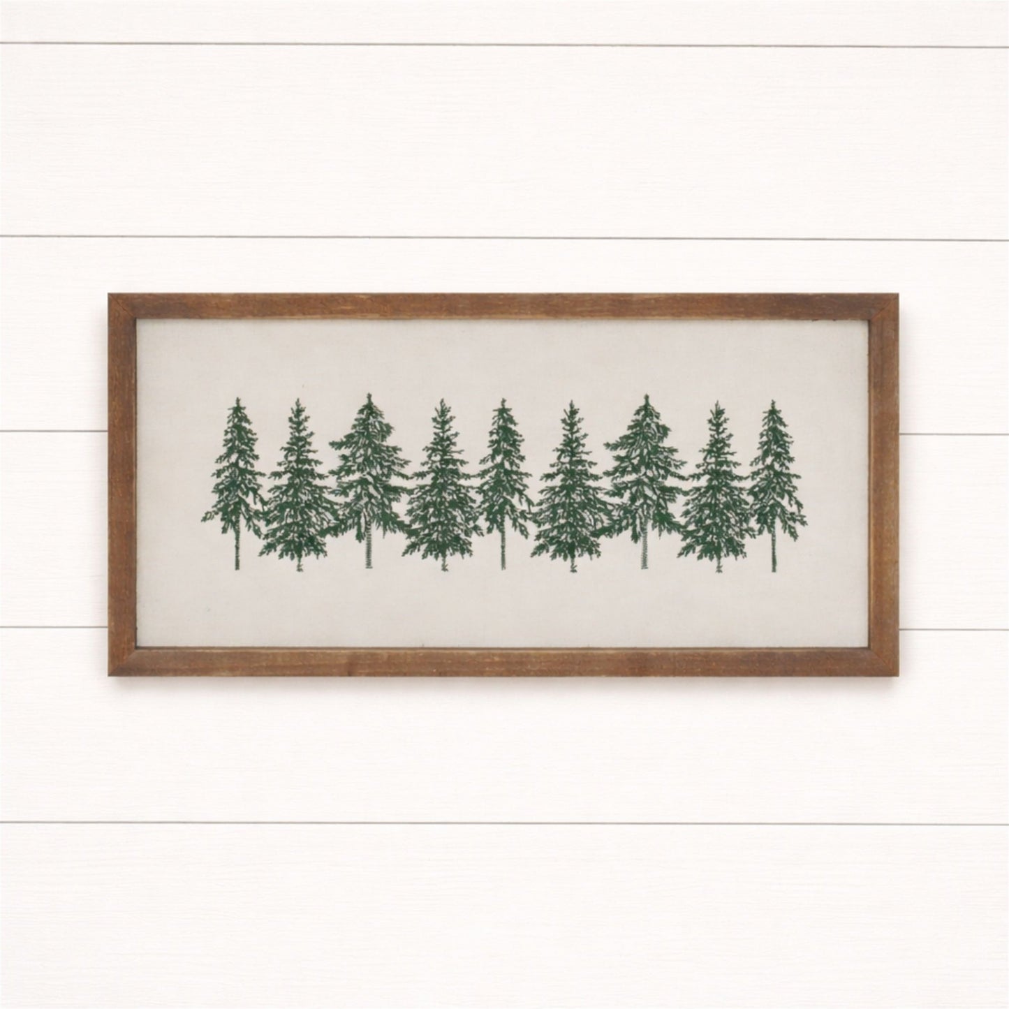 Embroidered Pine Tree Wall Art 16"L