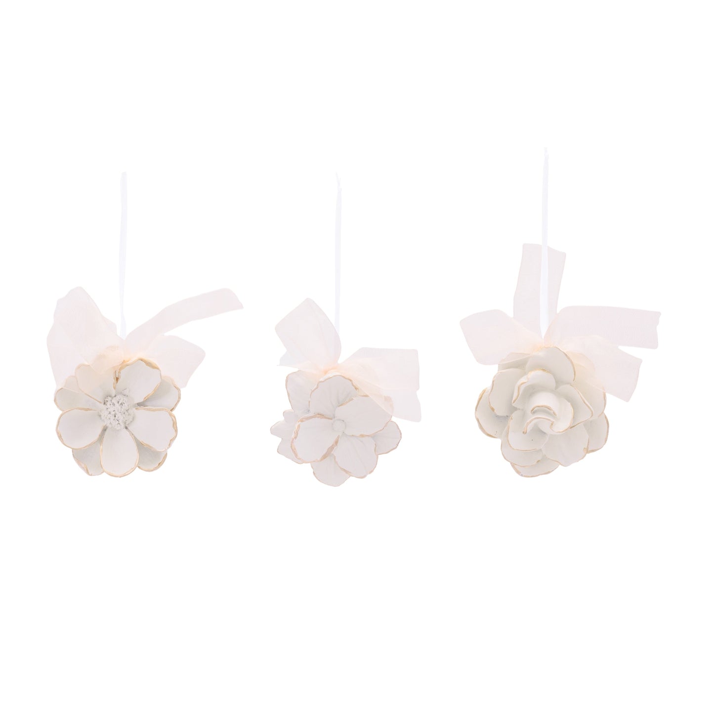 Floral Resin Ornament Set of 6