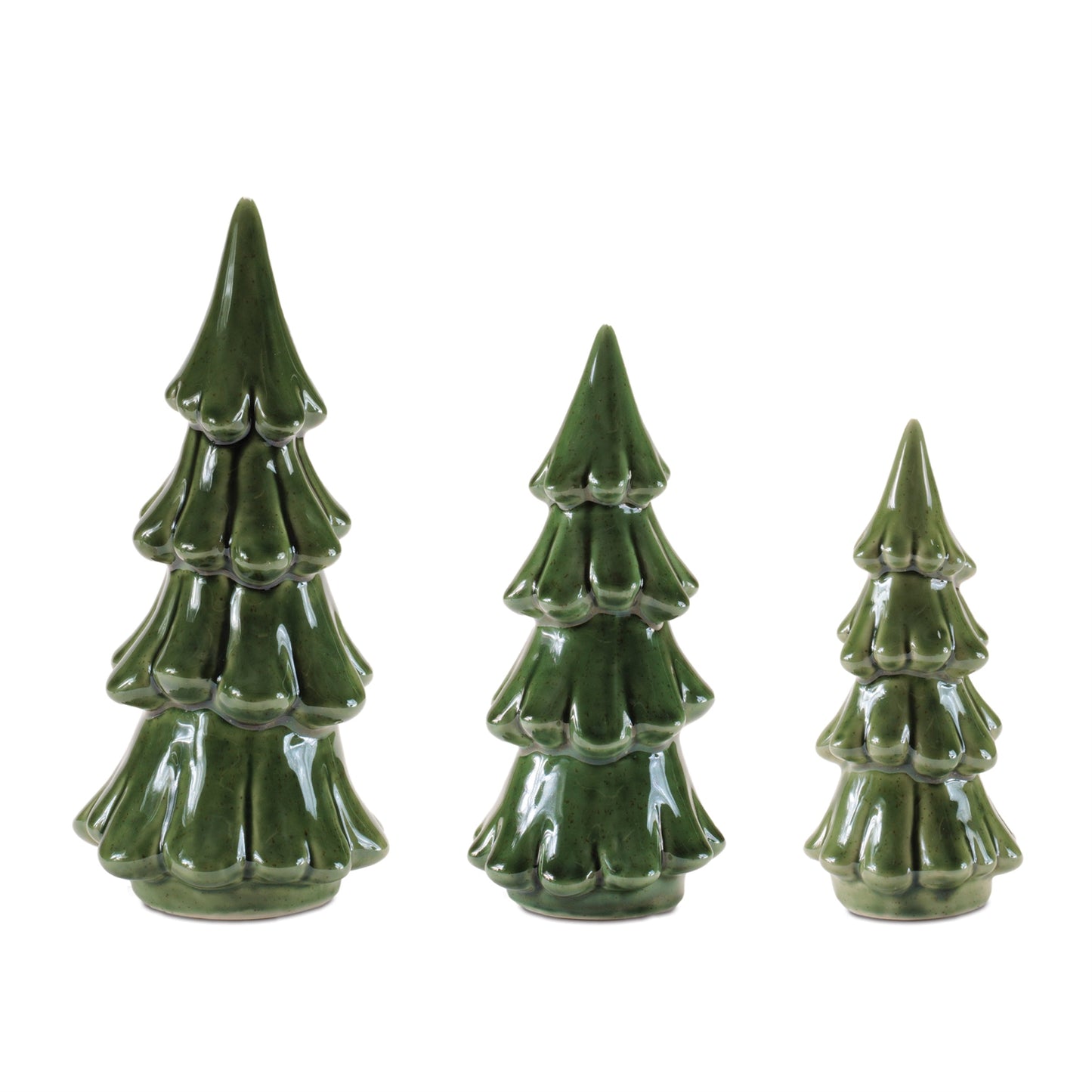 Scalloped Ceramic Pine Tree (Set of 3)
