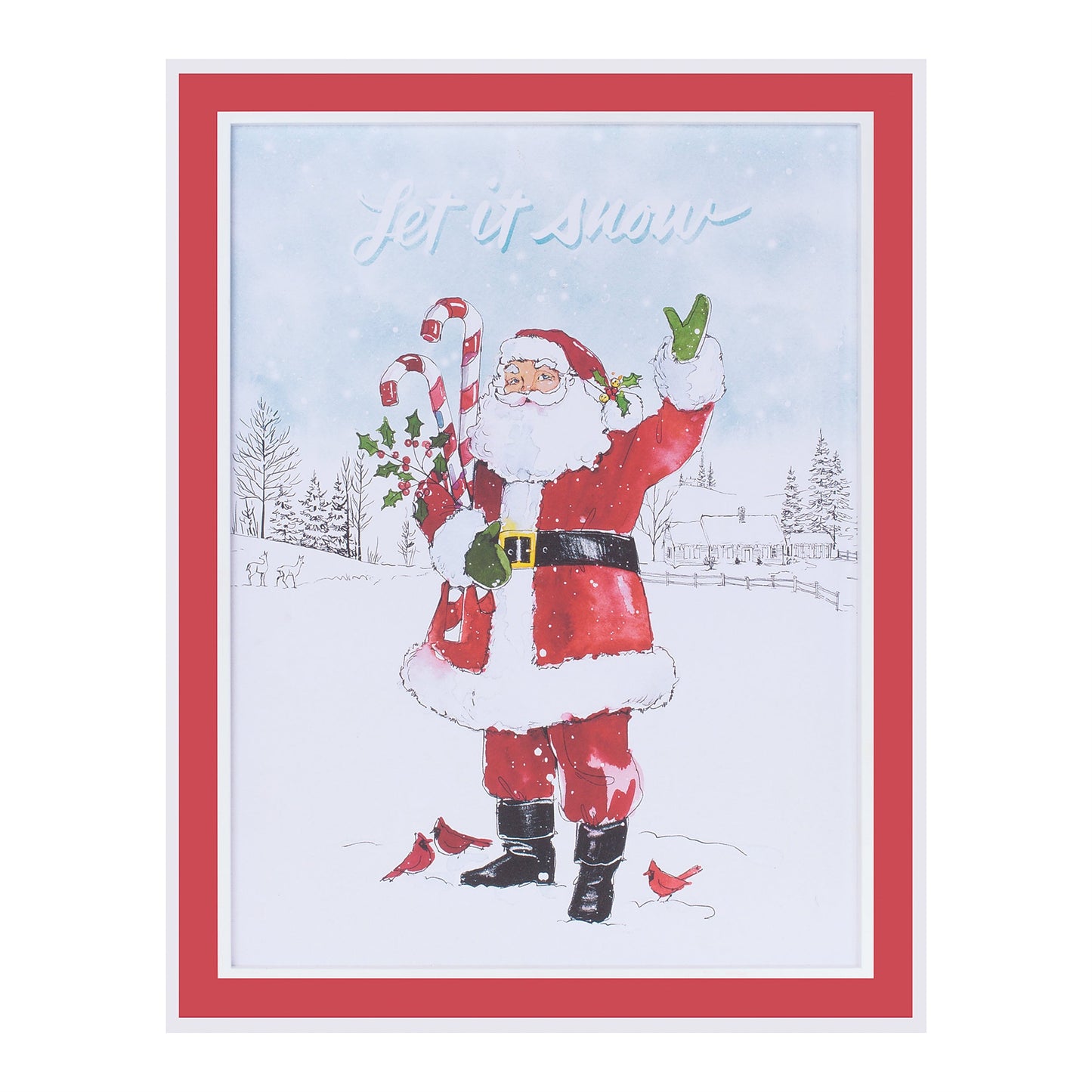 Framed Santa ÒLet It SnowÓ Wall Art 20"H