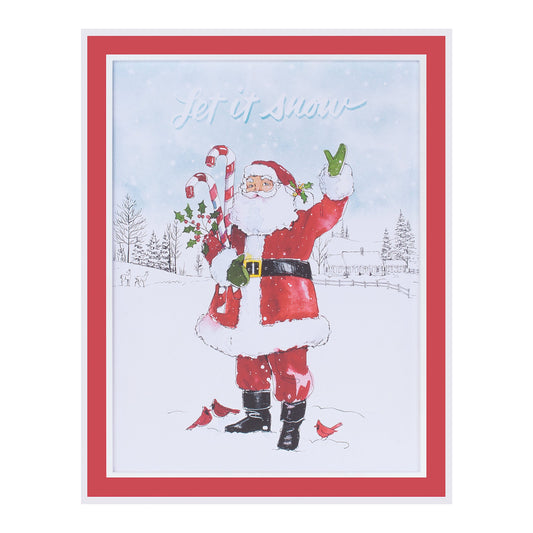 Framed Santa ÒLet It SnowÓ Wall Art 20"H